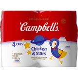 Campbell's Condensed Kids Chicken and Stars Soup – Replenishing Sodium-Rich Broth for Caregivers and Sick Day Recovery, 10.5 oz Can (4 Pack)