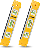 WORKPRO 9 Inch Magnetic Torpedo Level – Hands-Free Mounting on Metal Studs Reduces Dropped Tool Risks on Ladders