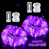 JMEXSUSS Battery Powered Rope Lights – Waterproof Patio and Camping String Lights with Remote and Timer