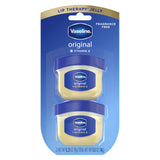 Vaseline Petroleum Jelly Mini Jars 2 Pack – Mindful Self-Care Lip Balm for Bedside Wind-Down, 0.5 oz