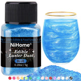 NiHome Edible Glimmer Powder – High-End Bakery Finish for Premium Wedding Cakes and Champagne, Professional-Grade Luster Dust in 16 Metallic Shades
