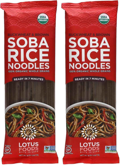 LOTUS FOODS Organic Brown Udon Rice Noodles – 10-Minute Weeknight Dinner Base for Busy Home Cooks
