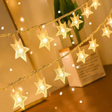 ANJAYLIA Star String Lights – Portable Patio and Balcony Decor, Battery Powered LED Glow