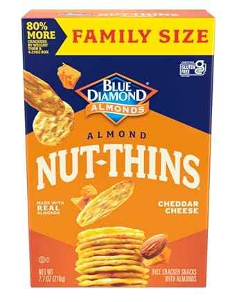 Blue Diamond Almonds Nut-Thins Hint of Sea Salt – Resealable Road Trip Cracker for Backseat Snacking