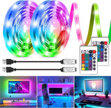 HOUHUI RGB LED Strip Lights for Living Room Aesthetic, USB TV Backlight for Cozy Home Ambiance