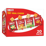 Cheez-It Cheese Crackers, Baked Snack Crackers, Care Package Snack for Students and Military Care, 17.72oz Box (20 Pouches)