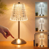 Dask Lamp Polished Metal and Crystal Table Lamp – Premium Cordless Fixture for Elevated Home Interiors