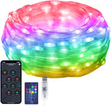 AIMENGTE IP65 Waterproof RGB String Lights 16FT – Durable Outdoor Patio String Lights for Backyard Dining, Fence and Garden Parties