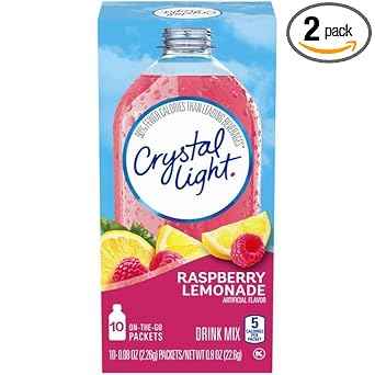 Crystal Light Drink Mix – Kid-Friendly Flavored Water Packets for School Lunchboxes, 40 Count Raspberry Lemonade