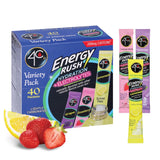 4C Energy Rush PSD Electrolyte Drink Mix Variety Pack – Midday Pick-Me-Up Sticks for Home Office and Work-from-Home Focus, 40 Count