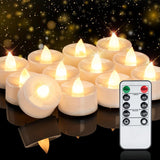 Homemory Flameless Tea Lights 12-Pack with Flickering Glow – Cozy Bedroom, Living Room, and Mantel Decor Accents