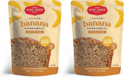 Miss Jones Baking Banana Bread & Muffin Mix - Thoughtful Vegan Gluten-Free Gift for the Health-Conscious Home Baker