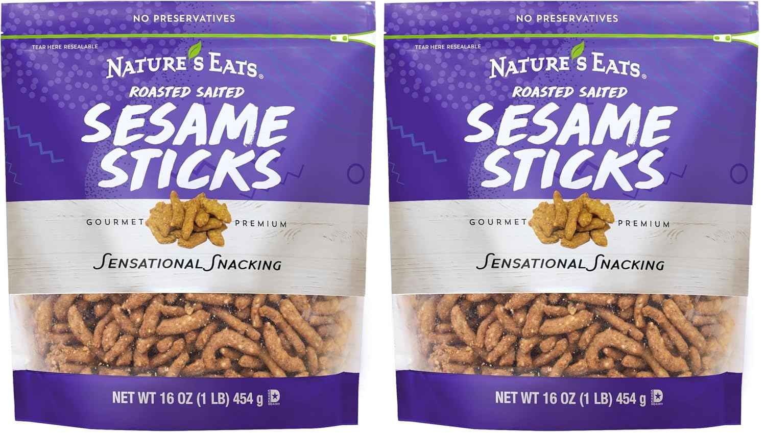 Sesame Sticks 16oz – Hiking Trail Snack for Outdoor Adventures, Lightweight Crunchy Sesame Sticks in Resealable Bag