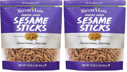 Sesame Sticks 16oz – Hiking Trail Snack for Outdoor Adventures, Lightweight Crunchy Sesame Sticks in Resealable Bag