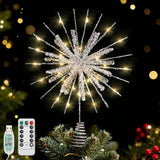 Lewondr Snowflake Tree Topper – Flameless Christmas Tree Light, Cool-Running LED Xmas Topper Safe Around Kids and Pets