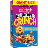 Kellogg's Raisin Bran Crunch Cereal – Ready-to-Eat Bran Cereal for Quick Home Office Mornings, 24.5 oz Box