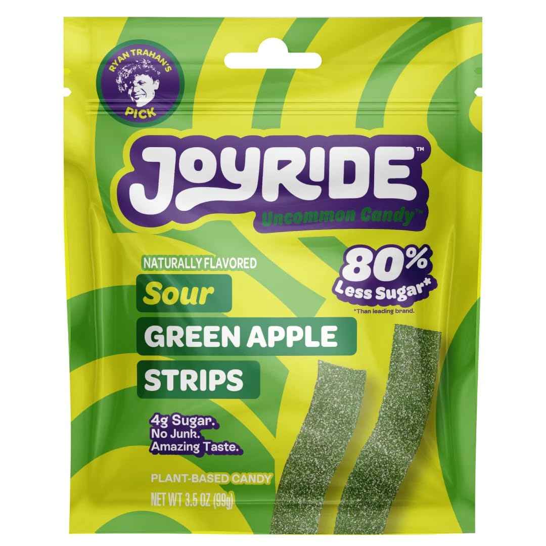 Joyride Sweets Sour Candy Strips – Mindful Snack for Wellness Routines, 80% Less Sugar Vegan Treat
