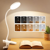 Mubarek Clip on LED Light – Clean Design Bedside Lamp for Uncluttered Bedrooms, Neutral Reading Light