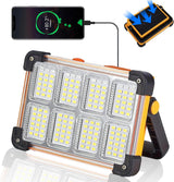 LUMENHUB Portable LED Work Light – Backyard & Campsite Floodlight, 144 LED Solar Powered