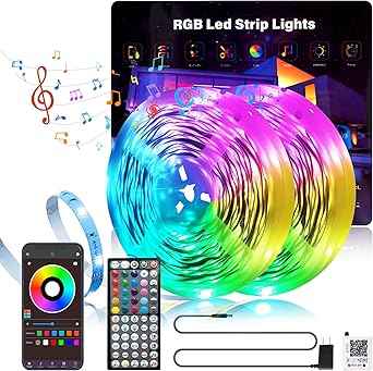 Govee LED Strip Lights – Simple Clean RGB Ambient Lighting for Minimalist Bedroom, Cuttable Length and Hidden Cable Design