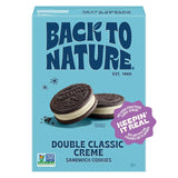 Back to Nature Double Creme Sandwich Cookies – After-School Treat for Kids, Non-GMO Plant-Based Cookies, 8.25 oz Box