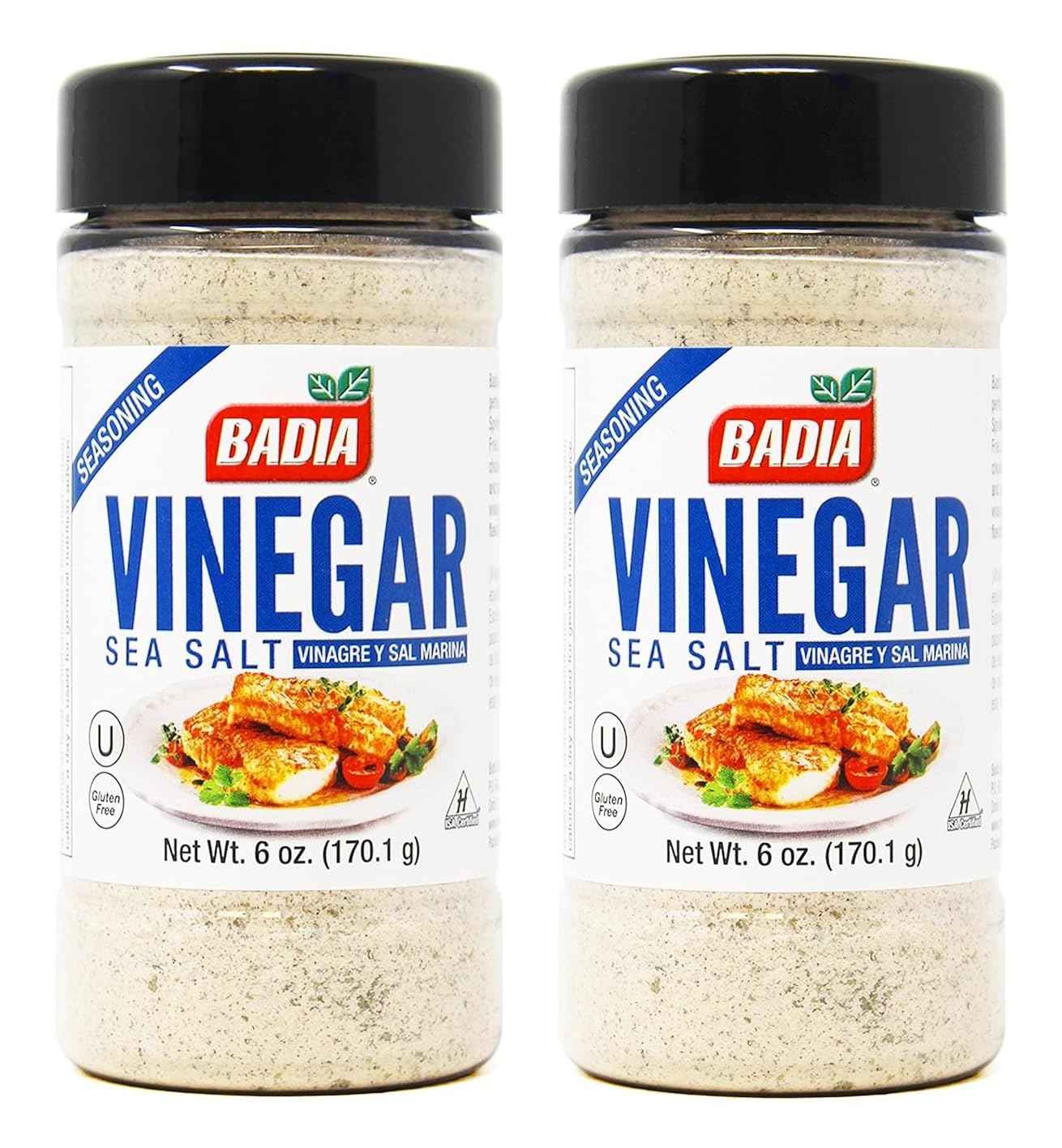 Badia Vinegar & Sea Salt Seasoning 6 oz – Guilt-Free Low-Calorie Flavor for Mindful Eating and Meal Prep