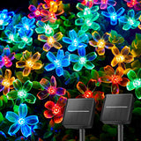 Brightown Solar Cherry Blossom String Lights – Weatherproof Backyard & Fence Lighting for Outdoor Dining and Gatherings