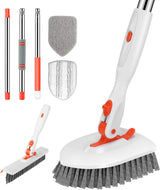 SetSail Floor Scrub Brush – Designer-Color Cleaner in Orange Gray White, Matches Modern Bathroom Aesthetic