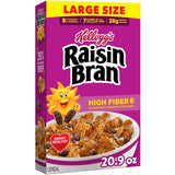 Kellogg's Raisin Bran Family Breakfast Cereal, Sweet Raisin Bowl Kids Love for Lunchbox Mornings