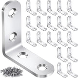 SleekFix L Bracket Set 20 Pack - Rounded Edge Stainless Steel Braces for Child-Safe Furniture Repairs and Pet-Friendly Homes