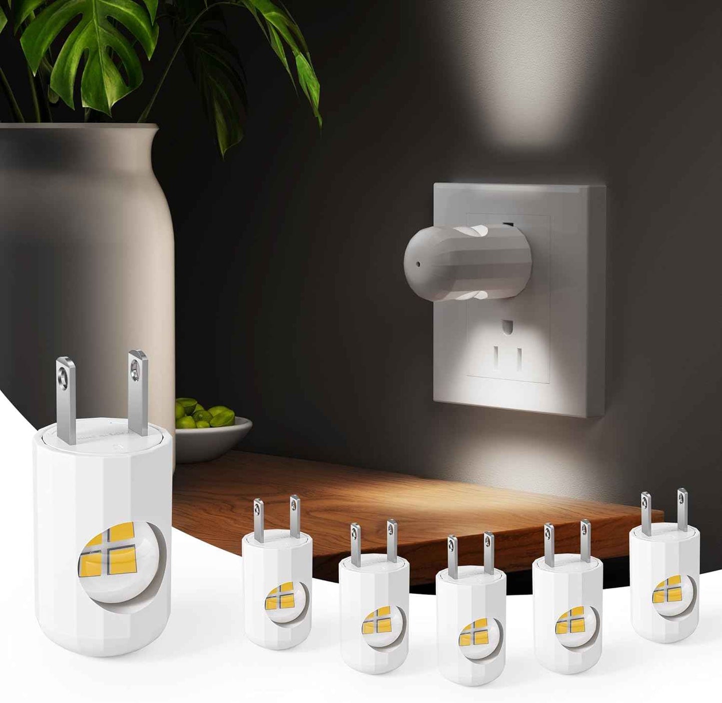 LuminAura Auto Sensor Night Light 6-Pack – Fire-Free, Cool-Running LED Path Lighting for Seniors Aging in Place