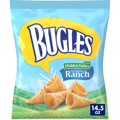 Bugles Ranch Corn Cones – Lightweight Camping and Picnic Snack, Resealable 7.5 oz Bag