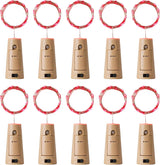 Aluan Bottle Cork LED Lights 12 LED 10 Pack – Aesthetic Shelf and Mantel Decoration for Modern Home Interiors, Warm Glow