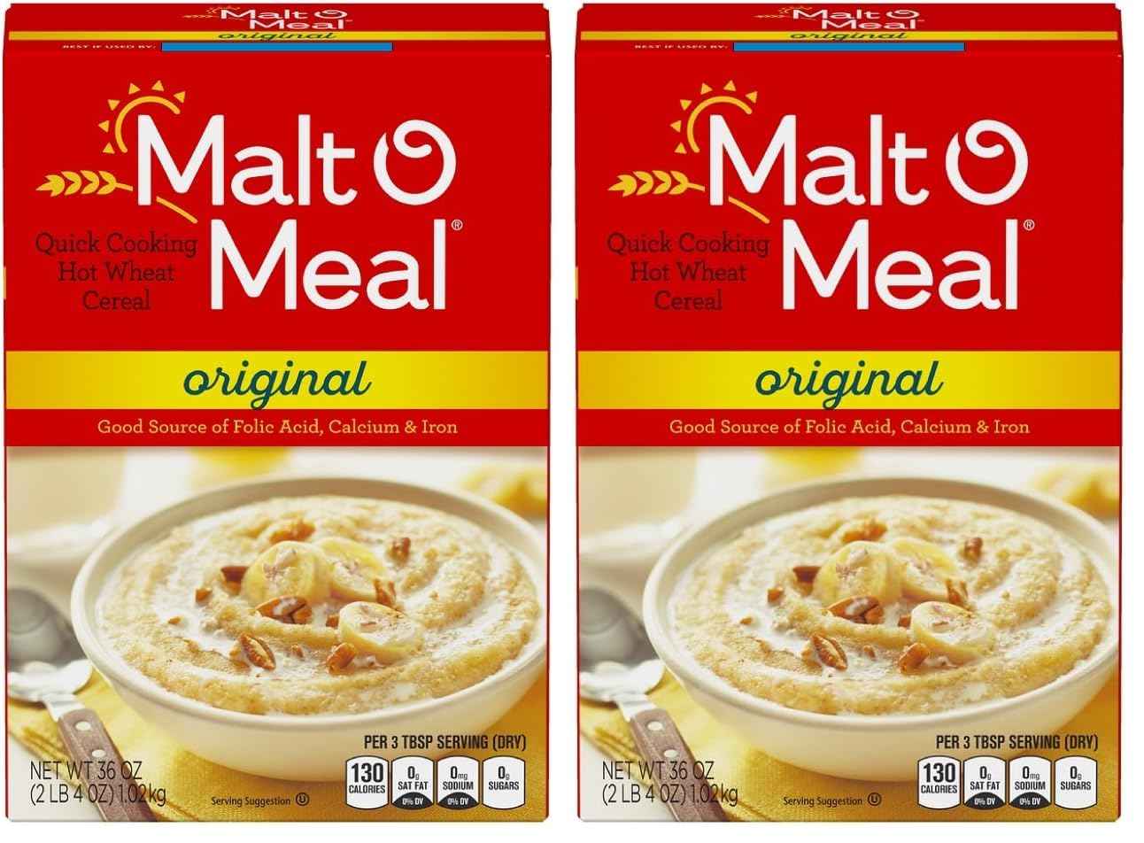 Malt-O-Meal Original Hot Cereal for Intentional Pantry, Simple Quick Cooking Malted Wheat Staple