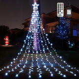 WBao Christmas Lights Gift for Mom and Homeowners, Premium 344 LED Waterfall Star Topper with Remote in 9 Colors for Holiday Housewarming Present