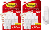Command Large Utility Hooks – Tool Free, No Drill Hanging Safe for Kids and Pets at Home