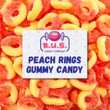 RUS Candy Company Peach Ring Gummies 8 oz Bag – Gluten-Free Fat-Free Indulgent Treat for Mindful Snacking
