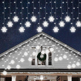 Lumiluxe Family Room Snowflake Curtain – Playroom and Toddler Room Decor, No Flame No Heat LED Design