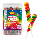 Rainbow Swirl Lollipops 30 Count Jar – Travel-Friendly Wrapped Candy for Picnics, Carnivals, and Outdoor Festivals