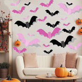 Indoor and Outdoor Bat Decor – 72 Pcs Foldable 3D PVC Halloween Wall Stickers for Patio, Windows, and Garden Party Setup