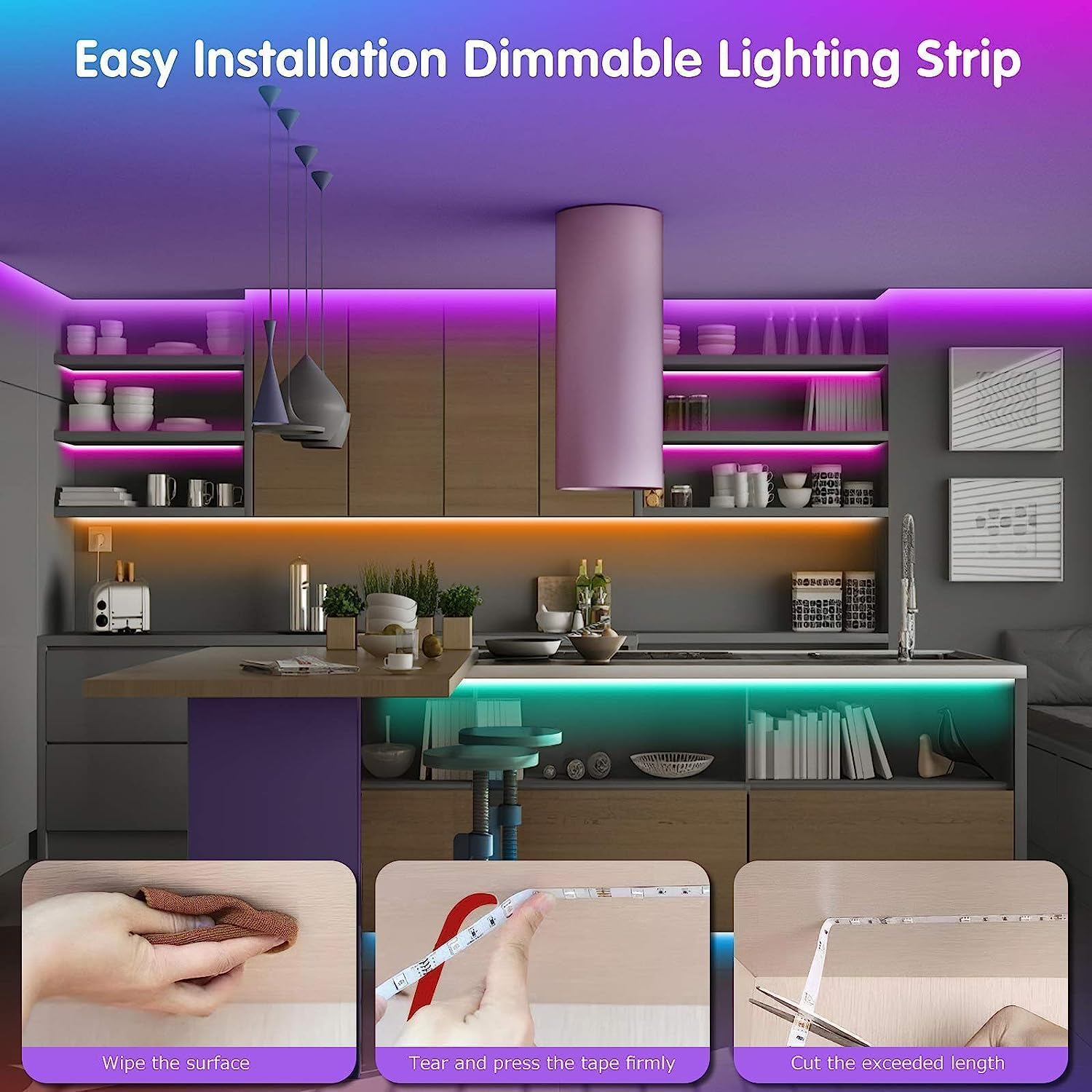 Tenmiro LED Strip Lights for Bedroom Wind Down Routine, Dimmable Color Changing Ambient Lighting for Relaxation and Better Sleep