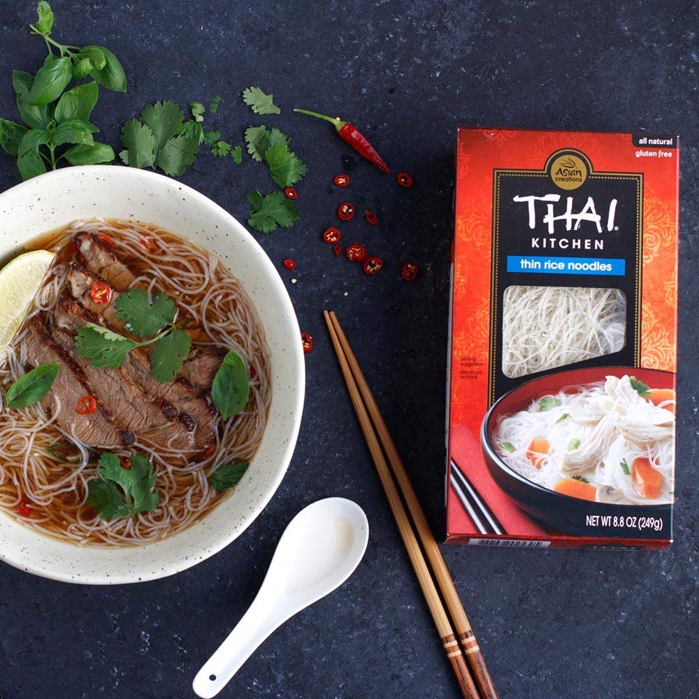 Thai Kitchen Thin Rice Noodles 8.8 oz – Light Vegan Noodle for Mindful Meal Prep and Clean Eating