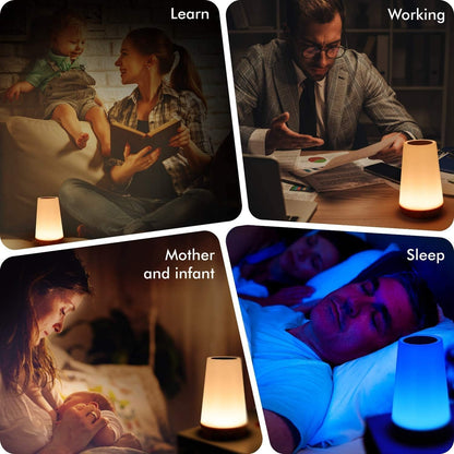 THAUSDAS Night Light for Sleep and Relaxation – Dimmable Touch Lamp with Warm Glow and 13 Calming RGB Colors for Bedtime Wind-Down Routine
