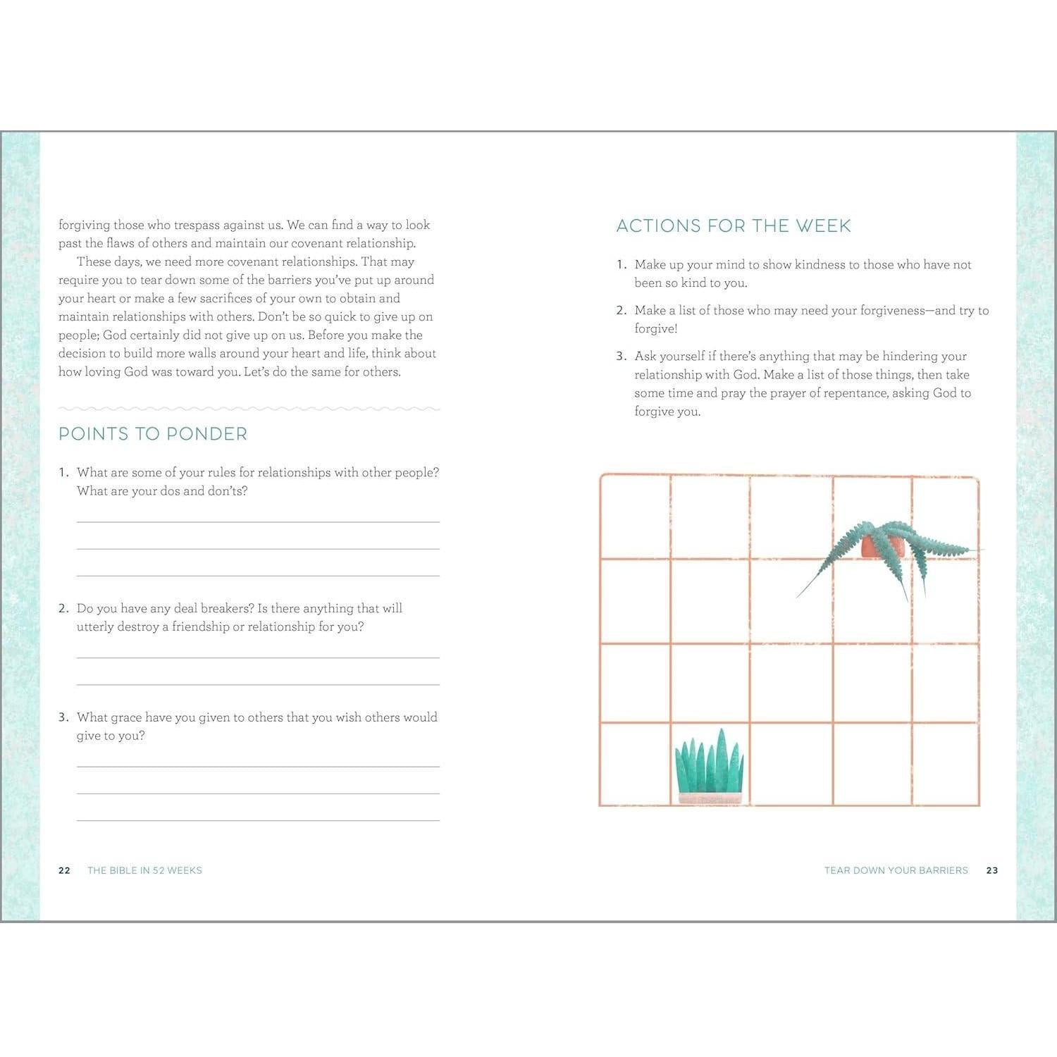 The Bible in 52 Weeks: A Yearlong Bible Study for Women – Accountability Tool to Build a Consistent Daily Quiet Time Habit