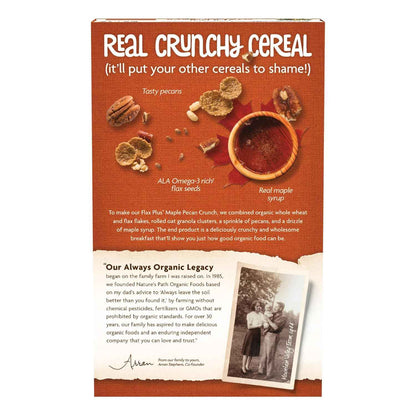 Nature's Path Organic Flax Plus Maple Pecan Crunch Cereal – Quick Desk-Side Snack for Focused Workdays