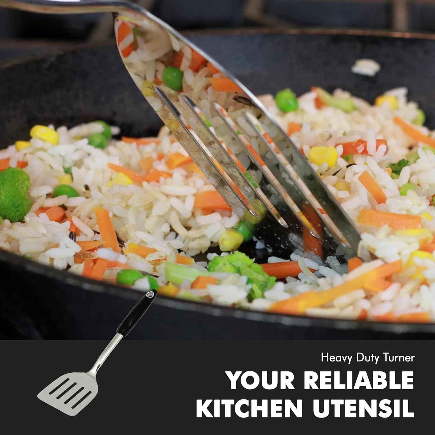 Chef Craft Heavy Duty Turner – Thoughtful Housewarming Gift for New Homeowners, Stainless Steel Spatula