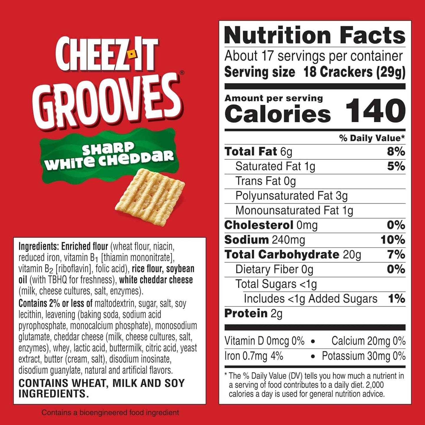 Cheez-It Grooves Crunchy Cheese Crackers – Fun Snack Care Package for College Students, Office Secret Santa, and Housewarming, 3.25oz 6-Pack