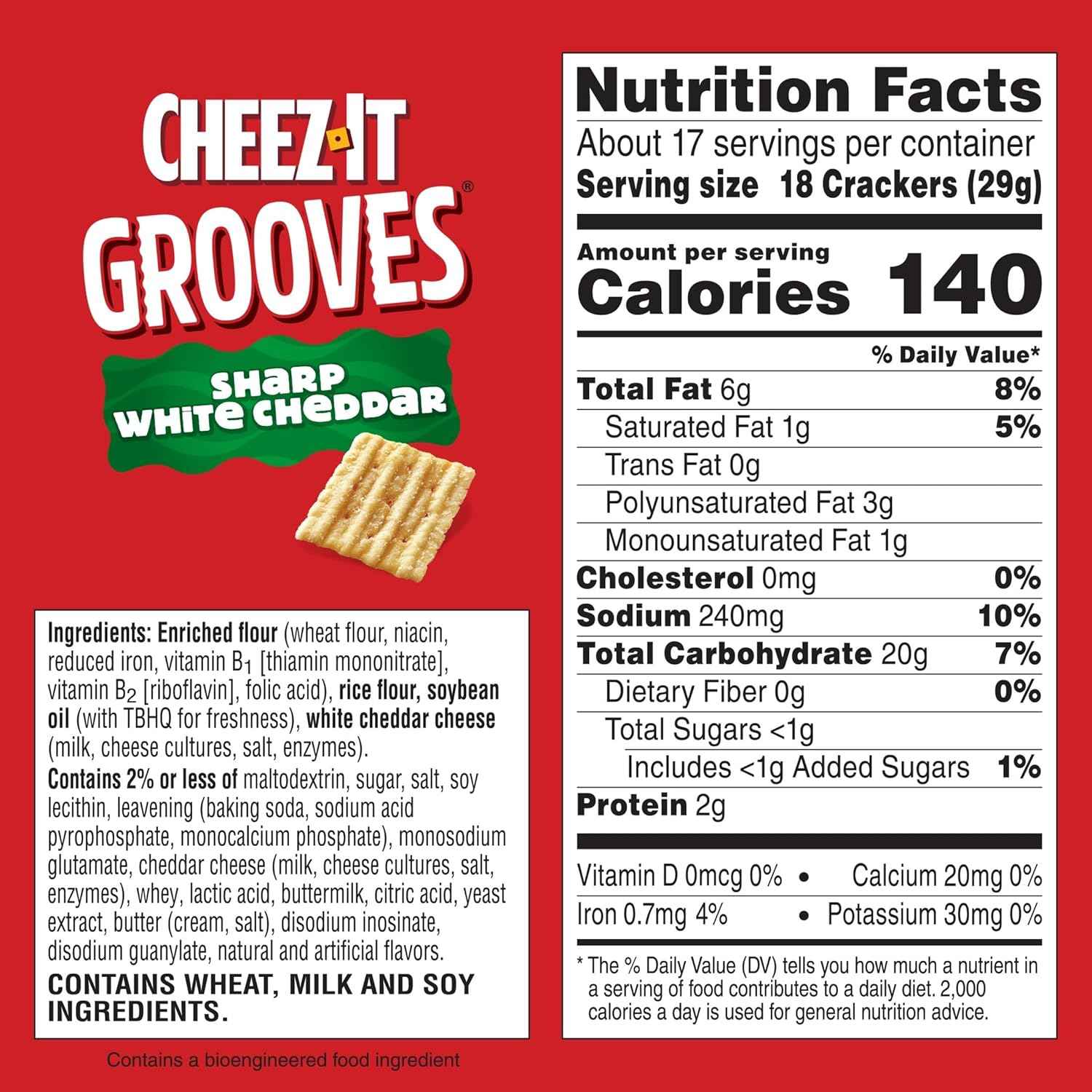 Cheez-It Grooves Crunchy Cheese Crackers – Fun Snack Care Package for College Students, Office Secret Santa, and Housewarming, 3.25oz 6-Pack