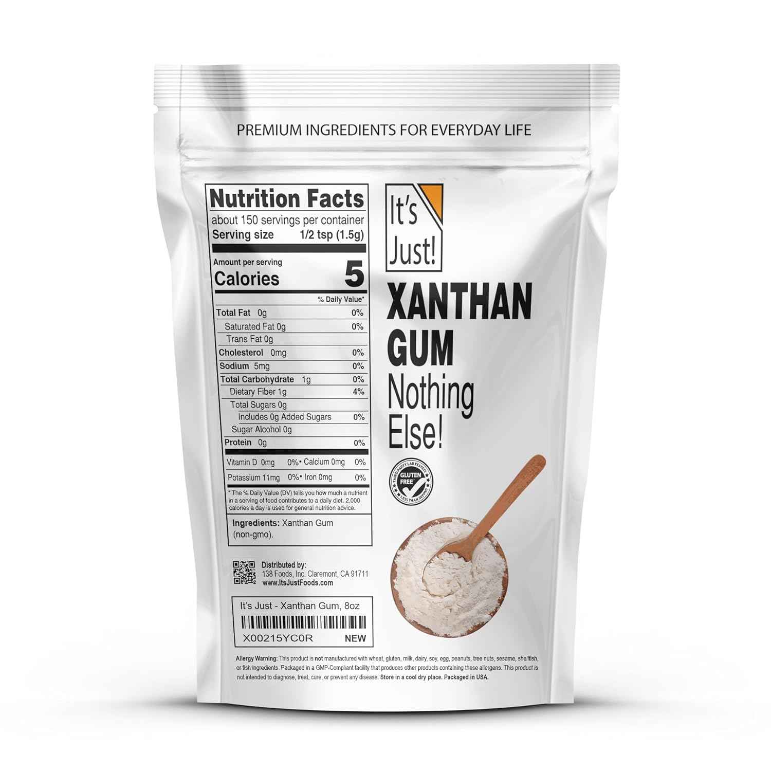 It's Just - Xanthan Gum for Clean-Pantry Kitchens, Single-Ingredient Gluten-Free Thickener