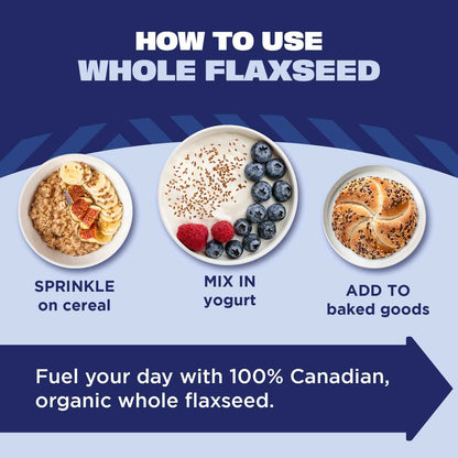 Manitoba Harvest Whole Organic Flaxseed Single Ingredient Pantry Staple for Clean Kitchens, 10 oz